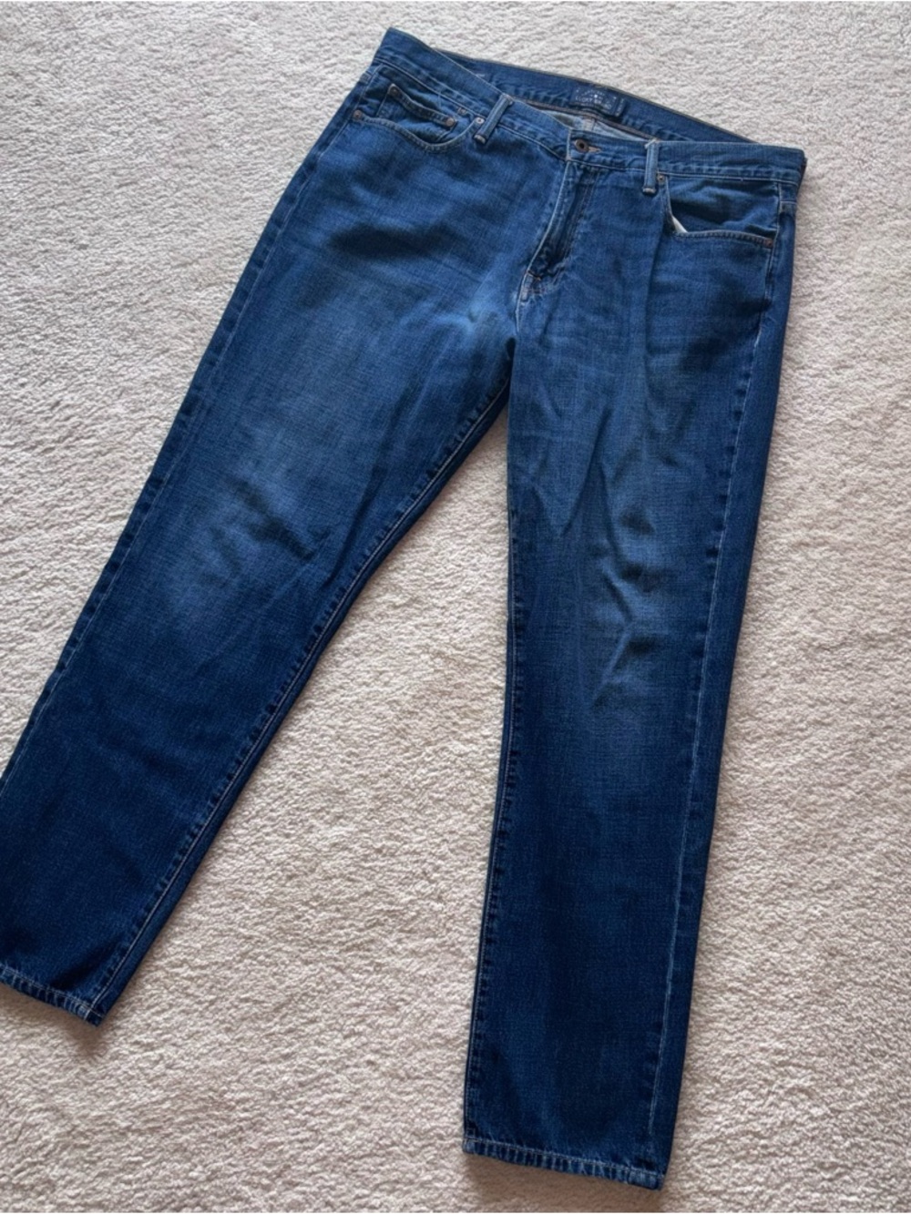 Lucky Brand 221 Original Straight Jeans Mens 38x34 Dark Wash Blue Denim